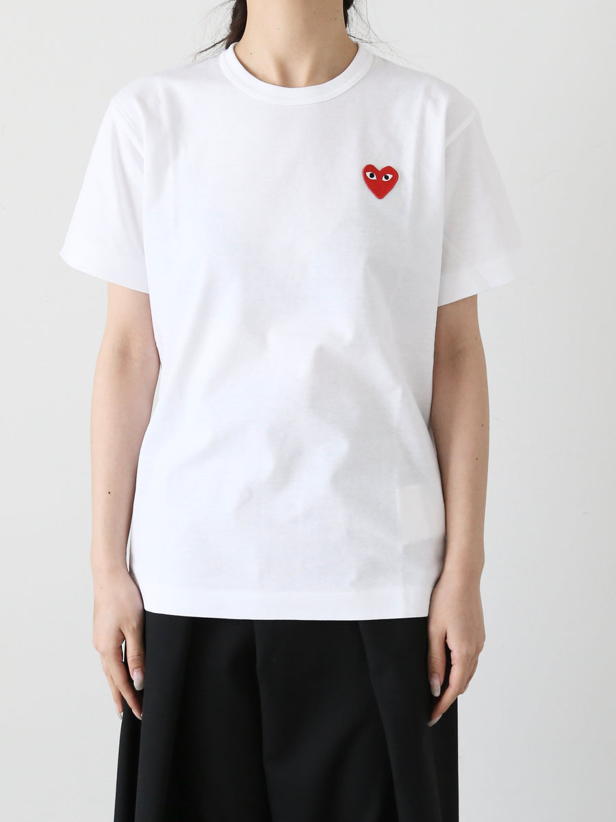 PLAY COMME des GARCONS Tシャツ(ホワイト×レッドハート) [AX-T108-051 