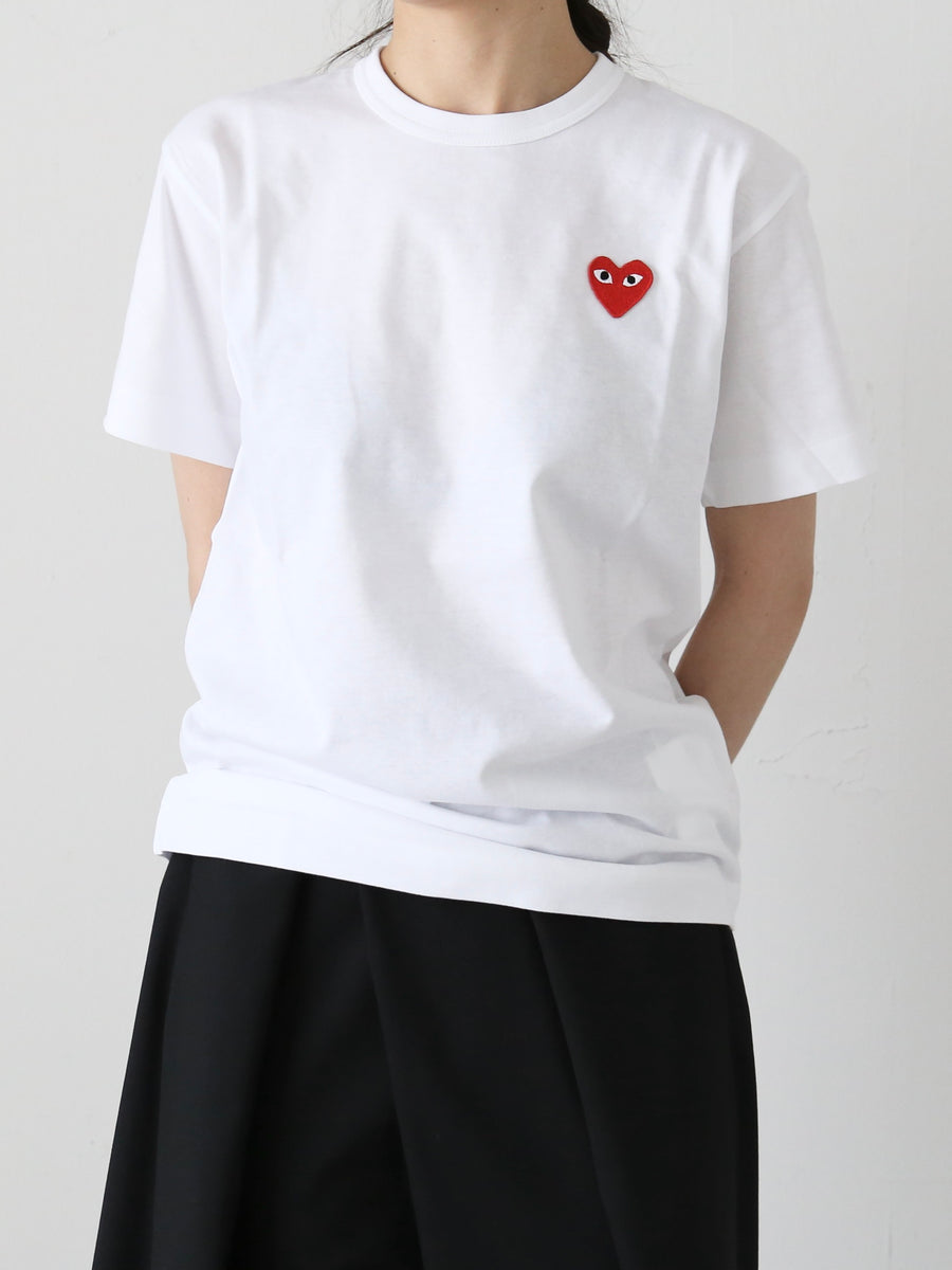 PLAY COMME des GARCONS Tシャツ(ホワイト×レッドハート) [AX 