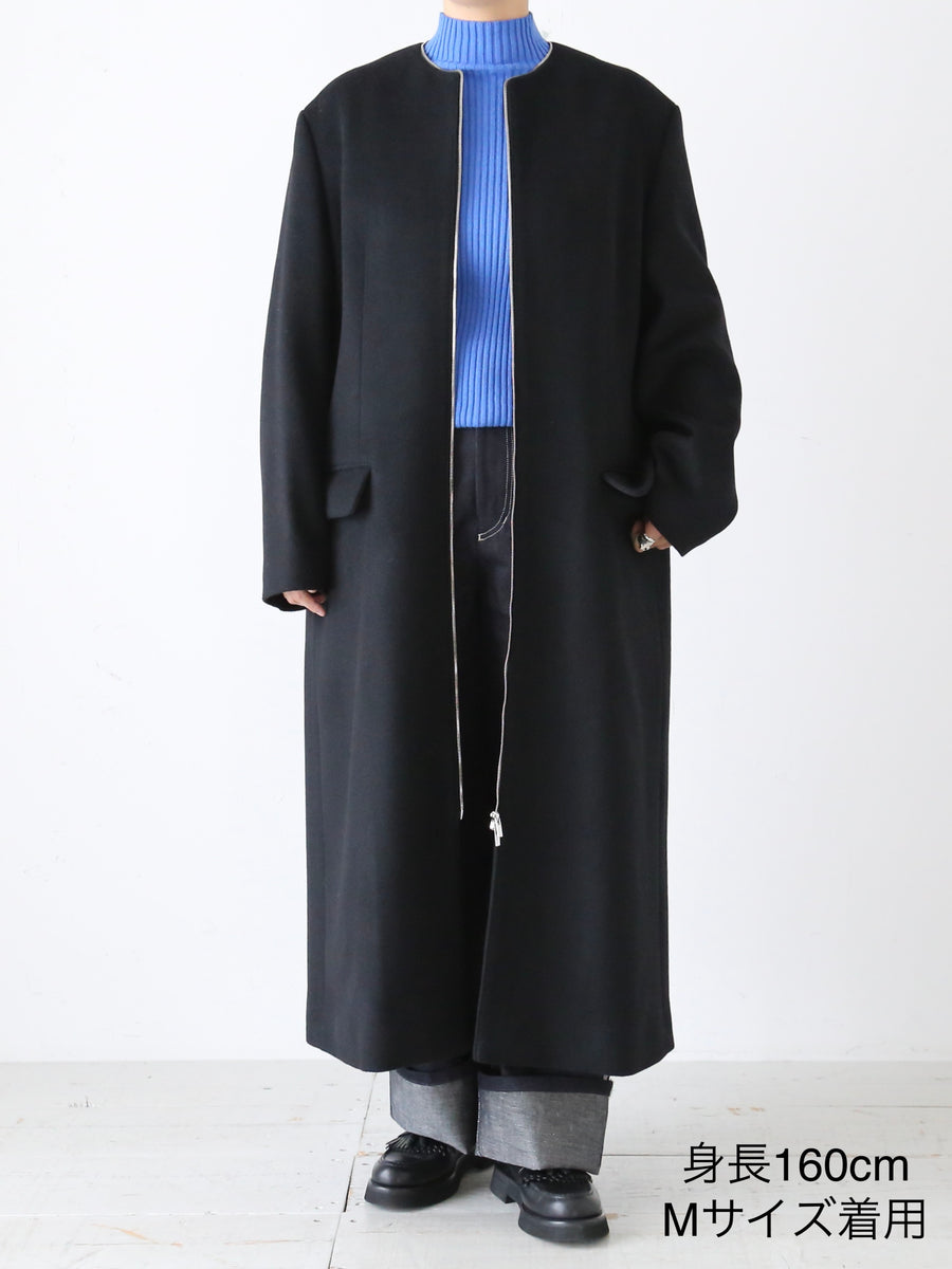 noir kei ninomiya ウールカシミヤメルトンコート [3J-C008-051] – CREER