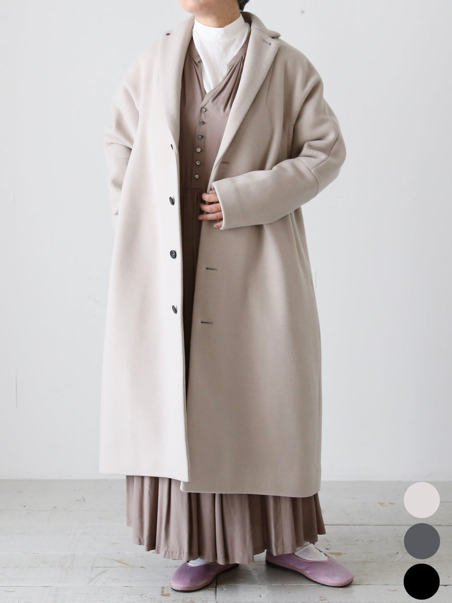 袖丈64cm美品 suzuki takayuki バンドカラー コート ノーカラー アーミー