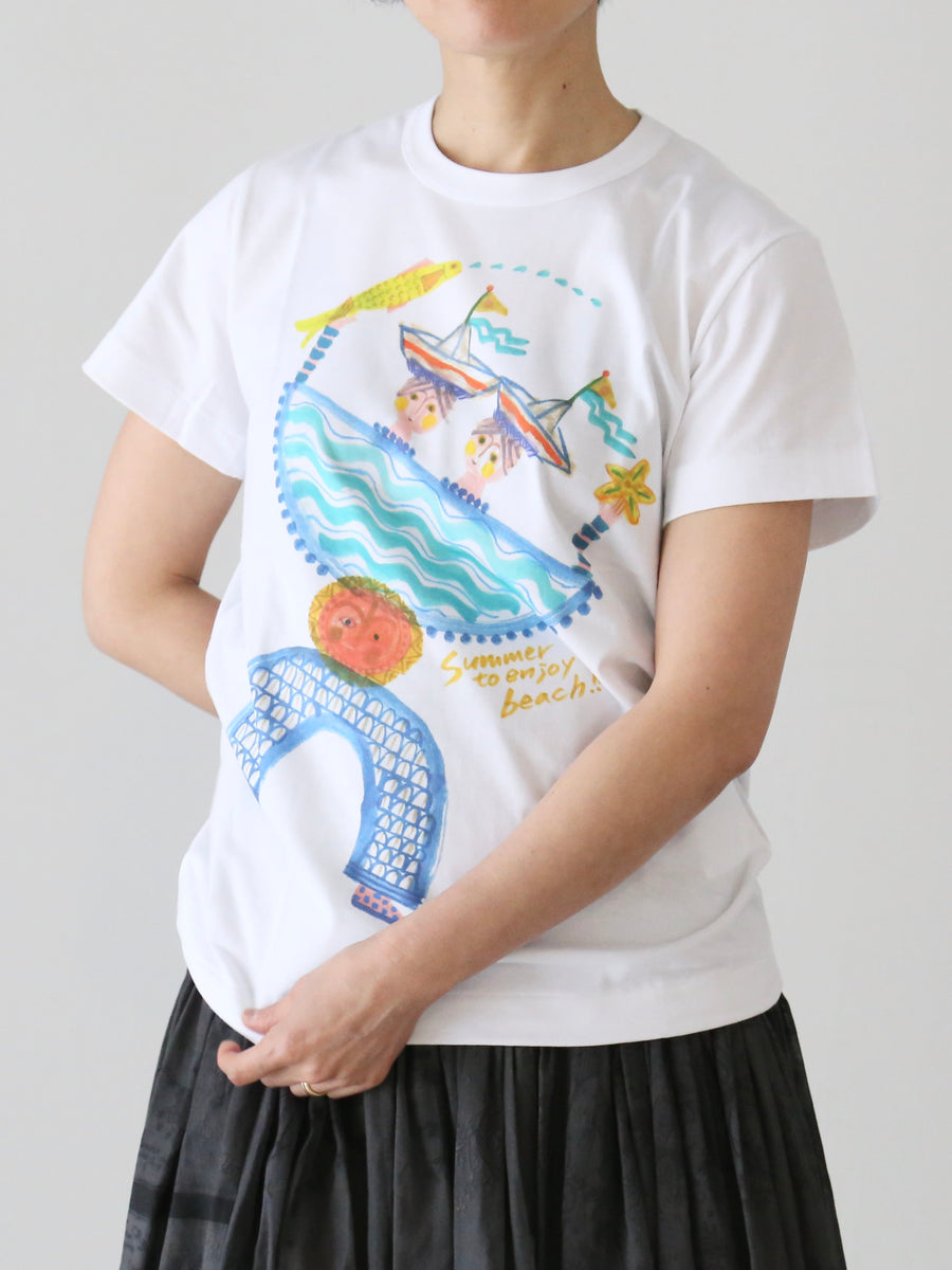 tao COZY FACTORYプリントTシャツ Summer to enjoy the beach!! [TI