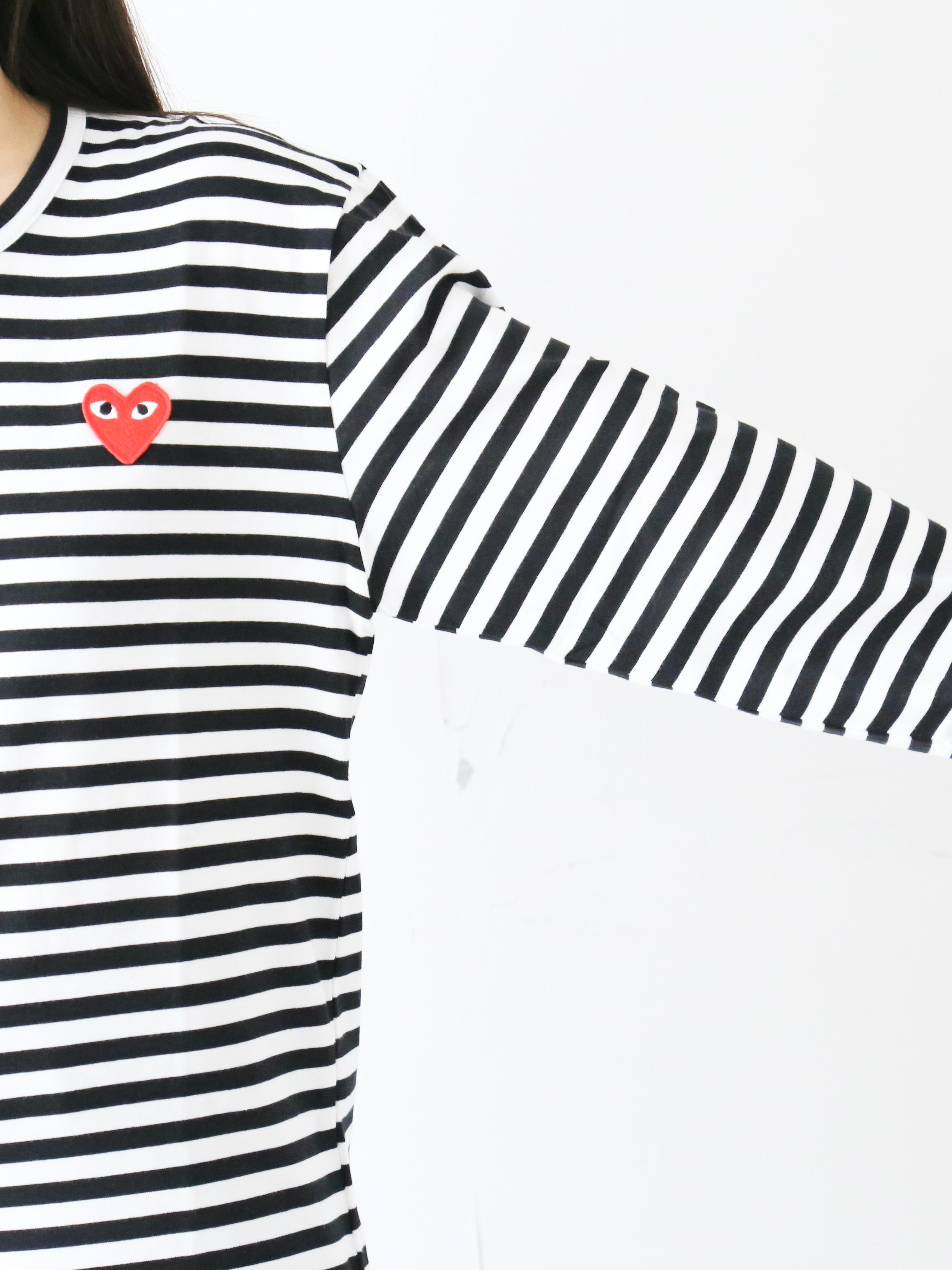 PLAY COMME des GARCONS ロングスリーブTシャツ(ボーダー×レッド) [AX-T164-051]