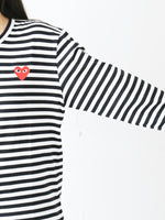 画像をギャラリービューアに読み込む, PLAY COMME des GARCONS ロングスリーブTシャツ(ボーダー×レッド) [AX-T164-051]
