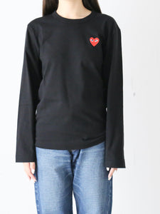 PLAY COMME des GARCONS ロングスリーブTシャツ(ブラック×レッド) [AX-T118-051]