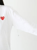 画像をギャラリービューアに読み込む, PLAY COMME des GARCONS ロングスリーブTシャツ(ホワイト×レッド) [AX-T118-051]
