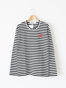 PLAY COMME des GARCONS ロングスリーブTシャツ(ボーダー×レッド) [AX-T164-051]