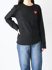 PLAY COMME des GARCONS ロングスリーブTシャツ(ブラック×レッド) [AX-T118-051]