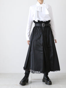 noir kei ninomiya 綿ポンチリボン長袖Tシャツ [3N-T003-051]