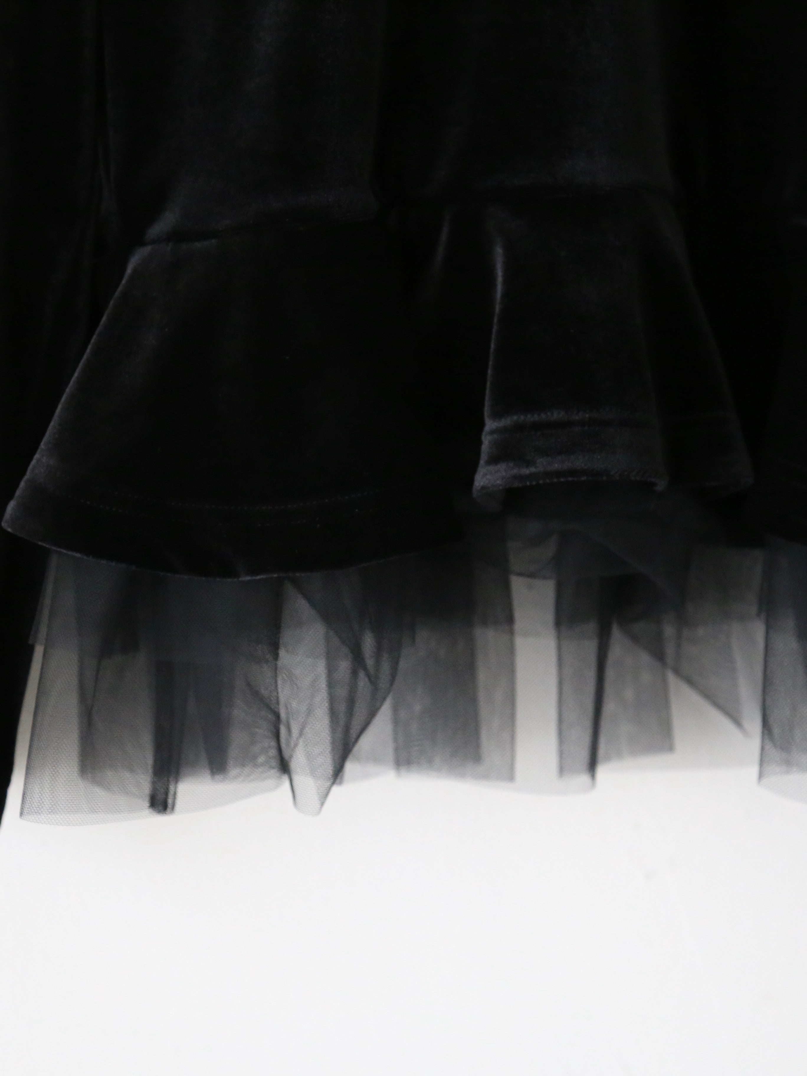 noir kei ninomiya ベロアストレッチ×ナイロンチュールトップス [3N-T012-051]