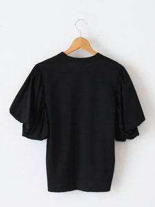 noir kei ninomiya 綿ポンチパフスリーブTシャツ [3N-T015-051]