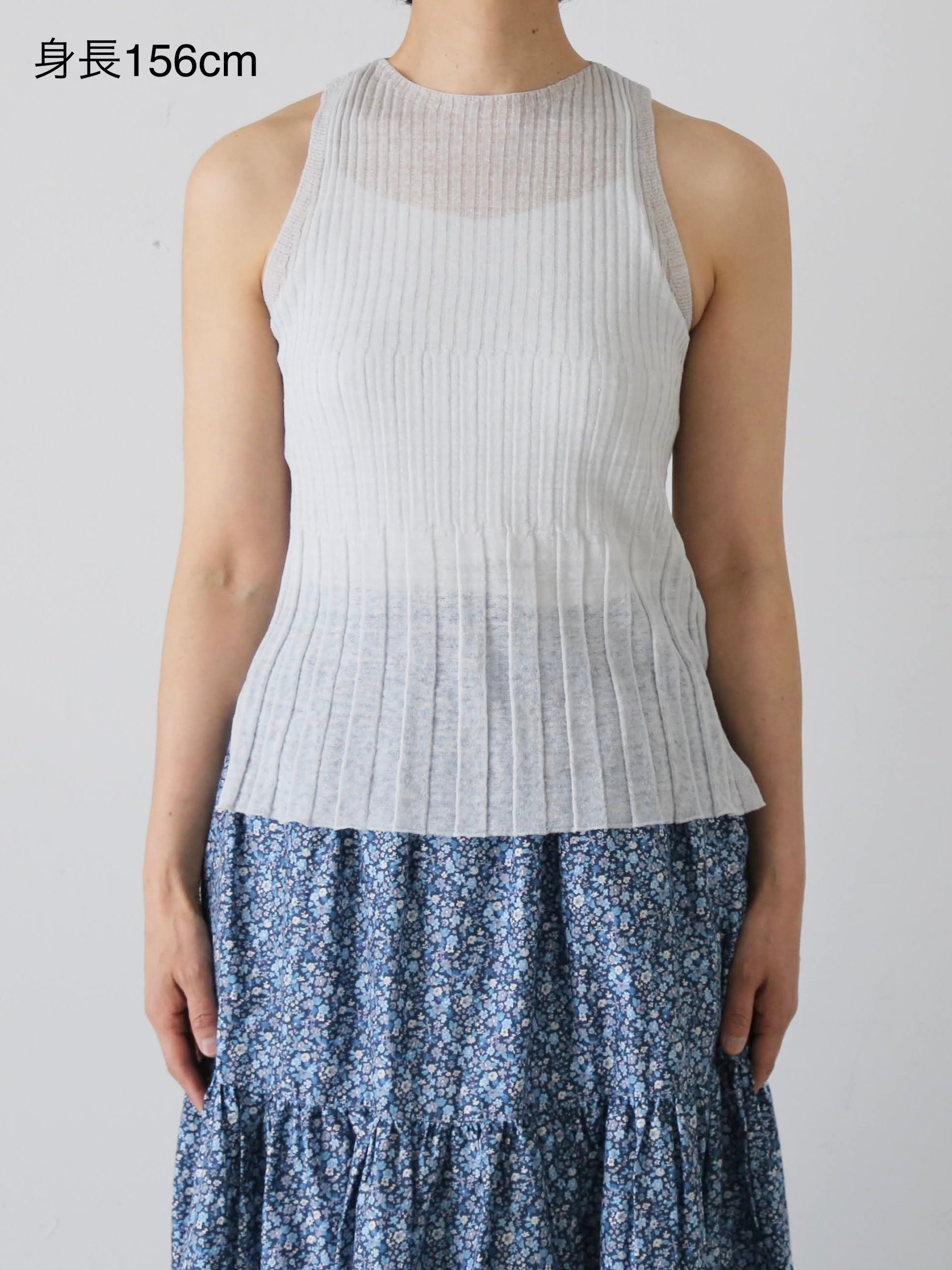 enrica リネン変形リブトップス [KNIT232]