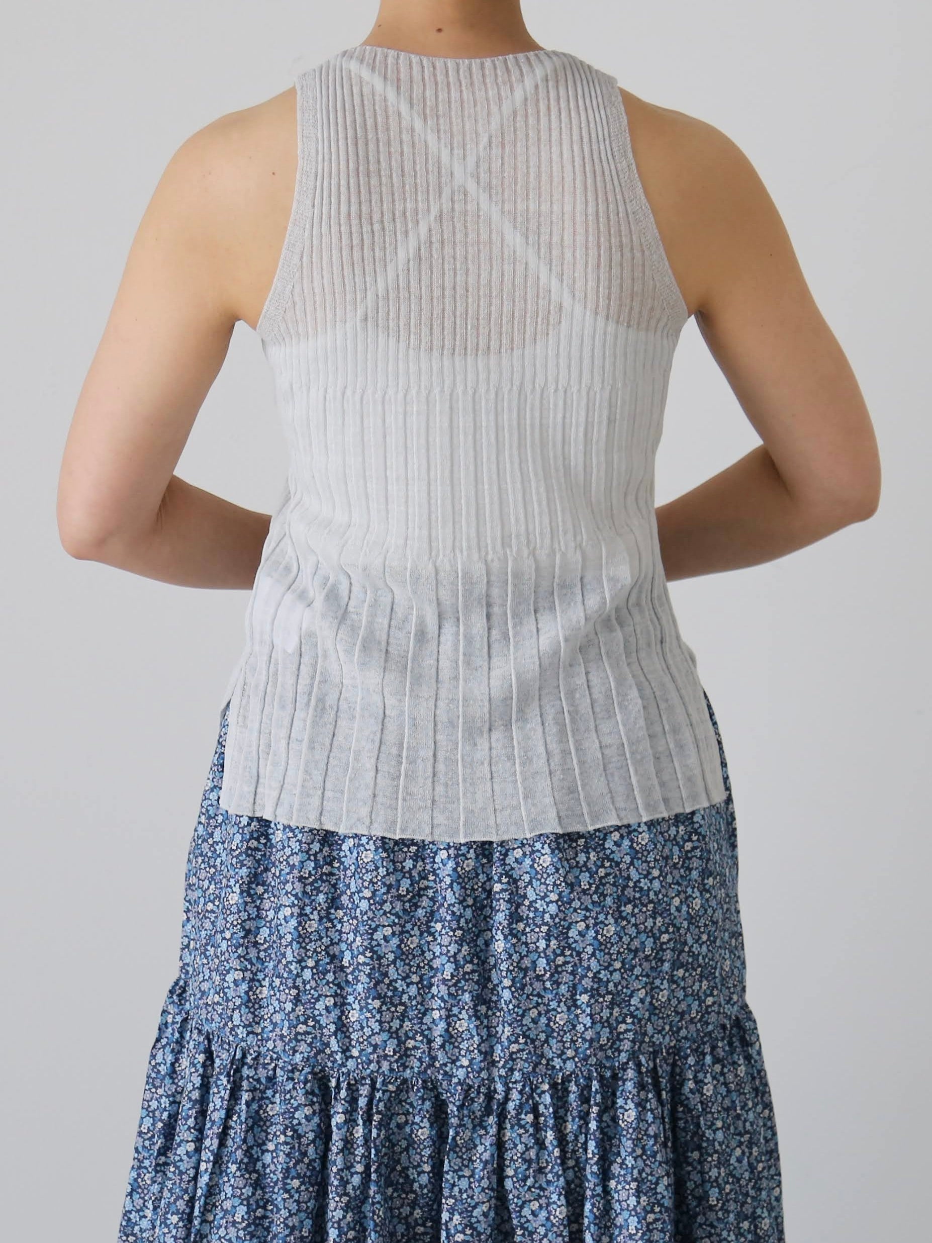 enrica リネン変形リブトップス [KNIT232]