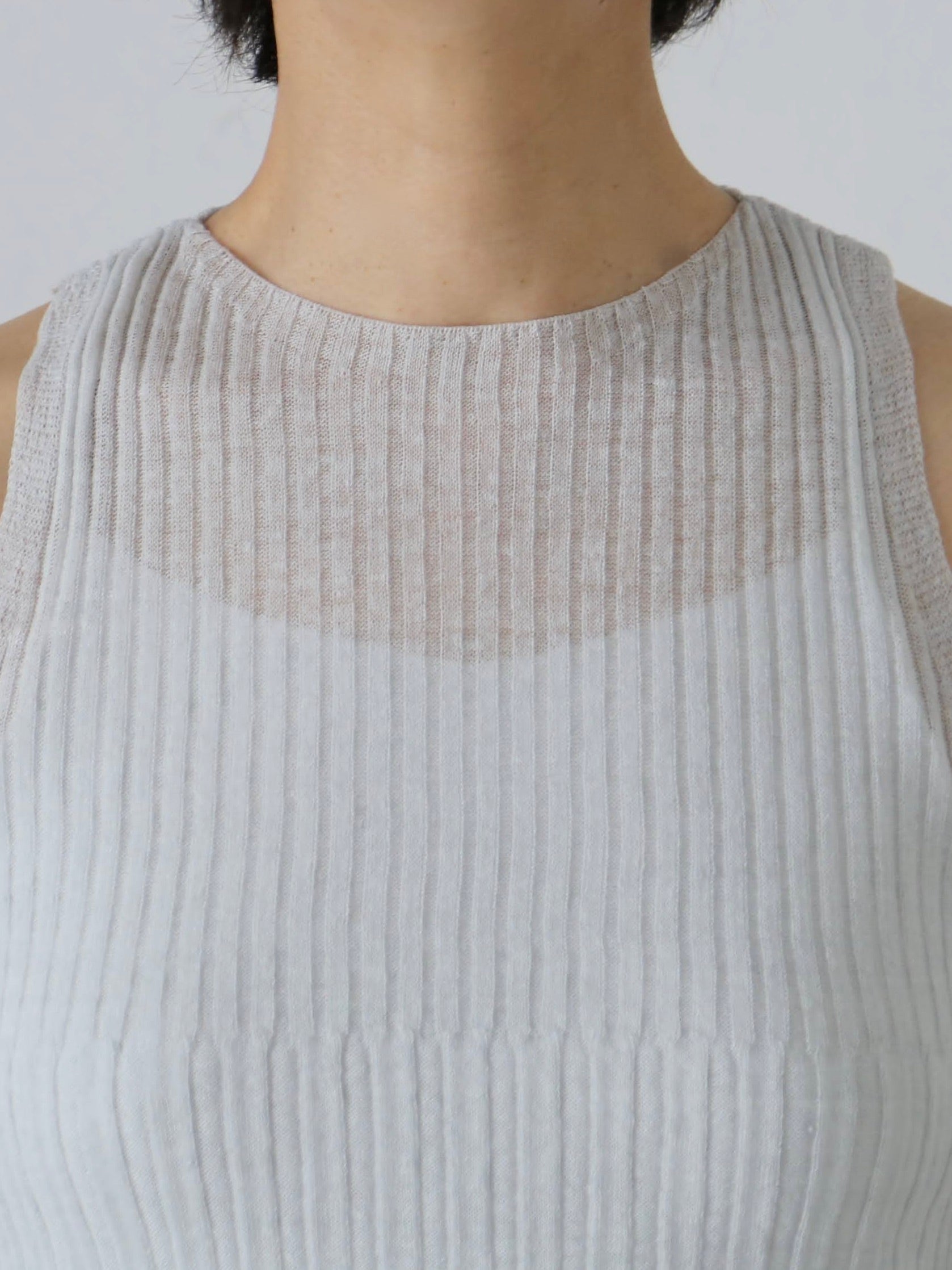 enrica リネン変形リブトップス [KNIT232]