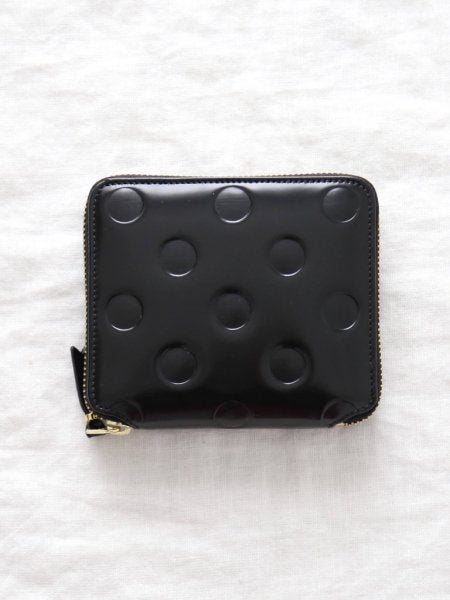 新品 コムデギャルソン 二つ折り財布 コインケース ラバードット ブラック